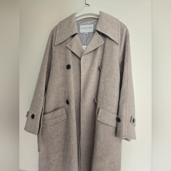 Petite Studio Enola 100% Wool Coat - XS Oatmeal - Picture 5 of 9